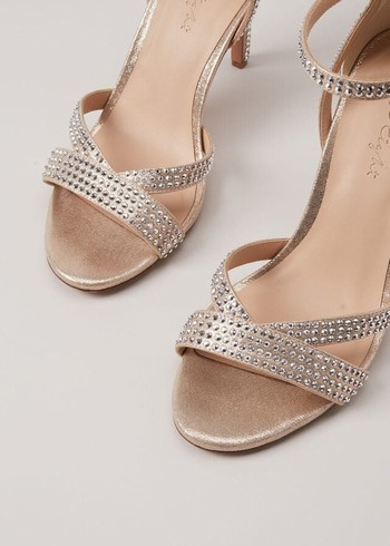 Phase Eight Silver Sparkly Open Toe Heels Silver Canada | VSGBFA-107